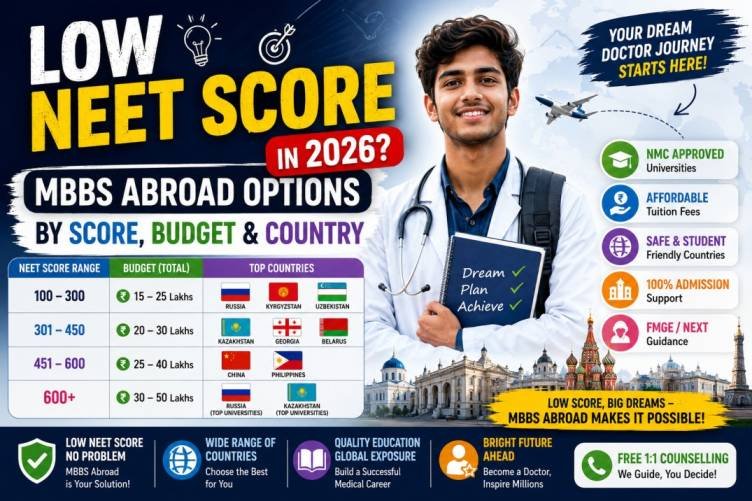 Low NEET Score in 2026-27? MBBS Abroad Options by Score, Budget & Country