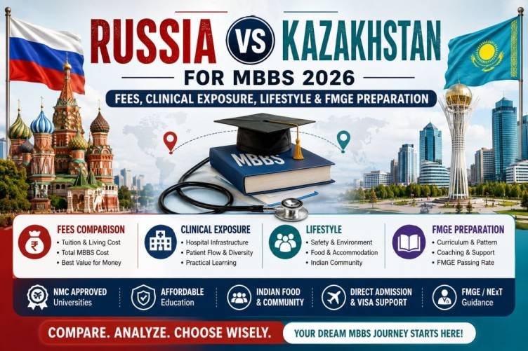 Russia vs Kazakhstan for MBBS 2026: Fees, Clinical Exposure, Lifestyle & FMGE Preparation