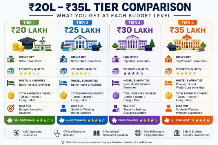 MBBS in Russia budget comparison ₹20 lakh to ₹35 lakh